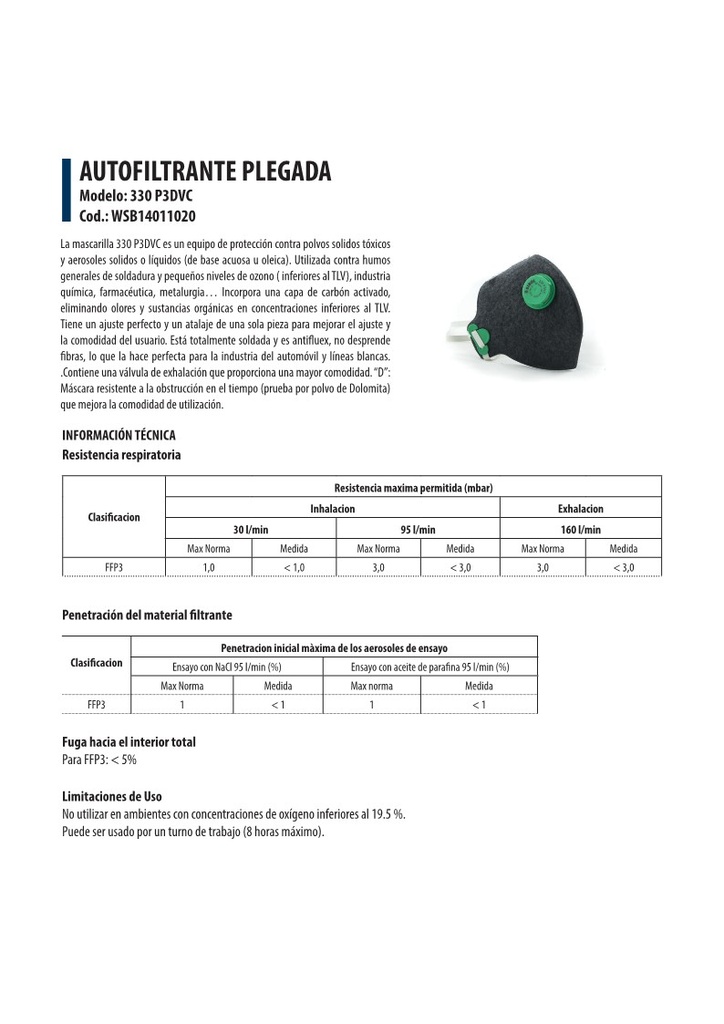 Mascarilla FFP3 con válvula autofiltrante - BT-Ingenieros
