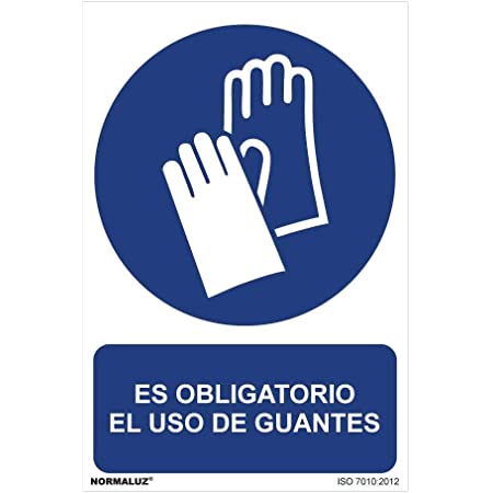 Señal Es Obligatorio El Uso de Guantes PVC Glasspack 0,7 mm 300X400 mm