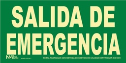 [B13106] SEÑAL SALIDA DE EMERGENCIA PVC 0,7MM CLASE B 320X160