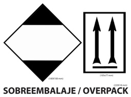 [ET COMBINADA LIMITADA+FLECHA] ADHESIVE LABEL 230x170 mm Rolls // COMBINED LIMITED QUANTITIES + ORIENTATION ARROWS + OVERPACK